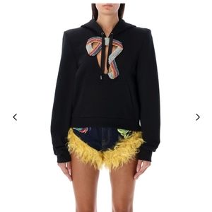 Area Embellished Crustal Bow Hoodie